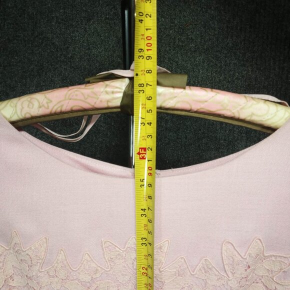 1960's Pink Linen & Cotton Lace Tiered Shift by Cover Girl - Picture 10 of 10